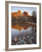 Cathedral Rock Reflected in Oak Creek, Crescent Moon Picnic Area, Coconino National Forest, Arizona-James Hager-Framed Photographic Print