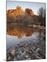 Cathedral Rock Reflected in Oak Creek, Crescent Moon Picnic Area, Coconino National Forest, Arizona-James Hager-Mounted Photographic Print