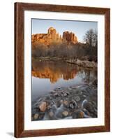 Cathedral Rock Reflected in Oak Creek, Crescent Moon Picnic Area, Coconino National Forest, Arizona-James Hager-Framed Photographic Print