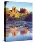Cathedral Rock Reflecting on Oak Creek, Sedona, Arizona, USA-Christopher Talbot Frank-Stretched Canvas