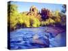 Cathedral Rock Reflecting on Oak Creek, Sedona, Arizona, USA-Christopher Talbot Frank-Stretched Canvas