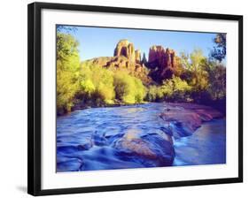 Cathedral Rock Reflecting on Oak Creek, Sedona, Arizona, USA-Christopher Talbot Frank-Framed Photographic Print
