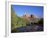 Cathedral Rock Towering Above Oak Creek, in Evening Light, Sedona, Arizona, USA-Ruth Tomlinson-Framed Photographic Print