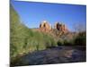 Cathedral Rock Towering Above Oak Creek, in Evening Light, Sedona, Arizona, USA-Ruth Tomlinson-Mounted Photographic Print