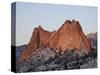 Cathedral Rock with Snow, Garden of the Gods, Colorado Springs, Colorado, USA-James Hager-Stretched Canvas