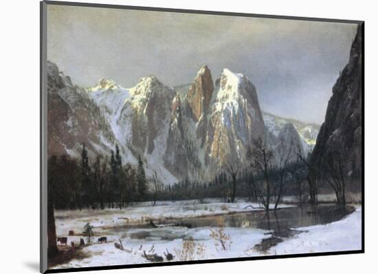 Cathedral Rock Yosemite-Albert Bierstadt-Mounted Giclee Print