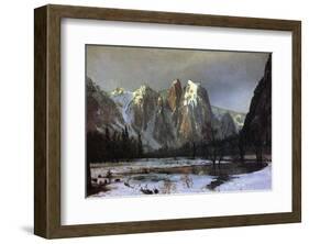 Cathedral Rock Yosemite-Albert Bierstadt-Framed Art Print