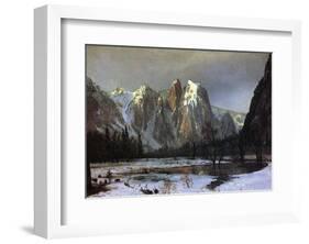 Cathedral Rock Yosemite-Albert Bierstadt-Framed Art Print