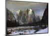 Cathedral Rock Yosemite-Albert Bierstadt-Mounted Art Print