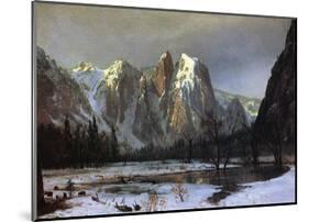 Cathedral Rock Yosemite-Albert Bierstadt-Mounted Art Print