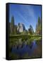 Cathedral Rocks and Pond in Yosemite Valley, Yosemite NP, California-David Wall-Framed Stretched Canvas