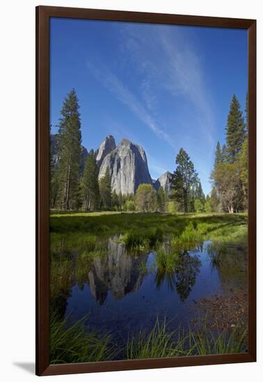 Cathedral Rocks and Pond in Yosemite Valley, Yosemite NP, California-David Wall-Framed Photographic Print