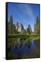 Cathedral Rocks and Pond in Yosemite Valley, Yosemite NP, California-David Wall-Framed Stretched Canvas