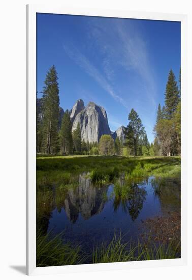 Cathedral Rocks and Pond in Yosemite Valley, Yosemite NP, California-David Wall-Framed Premium Photographic Print