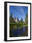 Cathedral Rocks and Pond in Yosemite Valley, Yosemite NP, California-David Wall-Framed Photographic Print