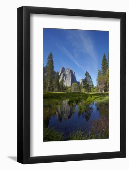 Cathedral Rocks and Pond in Yosemite Valley, Yosemite NP, California-David Wall-Framed Photographic Print