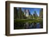 Cathedral Rocks and Pond in Yosemite Valley, Yosemite NP, California-David Wall-Framed Photographic Print