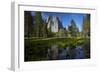 Cathedral Rocks and Pond in Yosemite Valley, Yosemite NP, California-David Wall-Framed Photographic Print