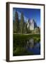 Cathedral Rocks Reflected in a Pond and Deer, Yosemite NP, California-David Wall-Framed Photographic Print