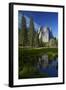 Cathedral Rocks Reflected in a Pond and Deer, Yosemite NP, California-David Wall-Framed Photographic Print