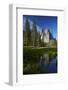 Cathedral Rocks Reflected in a Pond and Deer, Yosemite NP, California-David Wall-Framed Photographic Print