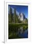 Cathedral Rocks Reflected in a Pond and Deer, Yosemite NP, California-David Wall-Framed Photographic Print