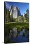 Cathedral Rocks Reflected in a Pond and Deer, Yosemite NP, California-David Wall-Stretched Canvas