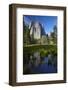 Cathedral Rocks Reflected in a Pond and Deer, Yosemite NP, California-David Wall-Framed Photographic Print