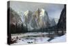 Cathedral rocks, Yosemite Valley-Albert Bierstadt-Stretched Canvas