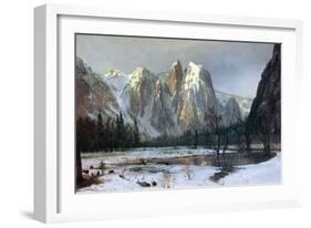 Cathedral rocks, Yosemite Valley-Albert Bierstadt-Framed Art Print