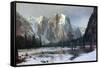 Cathedral rocks, Yosemite Valley-Albert Bierstadt-Framed Stretched Canvas