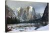 Cathedral rocks, Yosemite Valley-Albert Bierstadt-Stretched Canvas