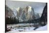 Cathedral rocks, Yosemite Valley-Albert Bierstadt-Stretched Canvas