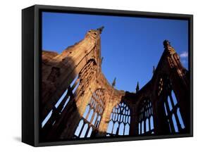 Cathedral Ruins in Evening Light, Coventry, West Midlands, England, United Kingdom-Jean Brooks-Framed Stretched Canvas