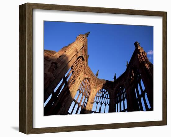 Cathedral Ruins in Evening Light, Coventry, West Midlands, England, United Kingdom-Jean Brooks-Framed Photographic Print