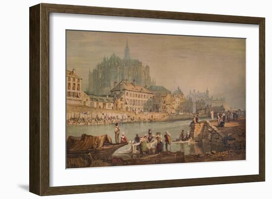 Cathedral Town on a River, c1825-Samuel Prout-Framed Giclee Print