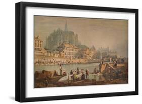 Cathedral Town on a River, c1825-Samuel Prout-Framed Giclee Print