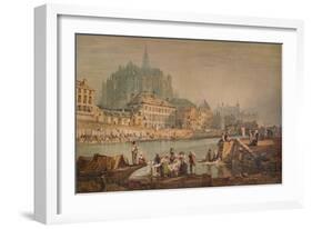 Cathedral Town on a River, c1825-Samuel Prout-Framed Giclee Print