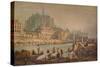 Cathedral Town on a River, c1825-Samuel Prout-Stretched Canvas