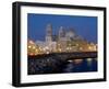 Cathedral Waterfront Dusk, Cadiz, Andalucia, Spain, Europe-Charles Bowman-Framed Photographic Print