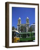 Cathedral with Bus and Tram in Foreground, Tunis, Tunisia, North Africa, Africa-Nelly Boyd-Framed Photographic Print