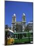 Cathedral with Bus and Tram in Foreground, Tunis, Tunisia, North Africa, Africa-Nelly Boyd-Mounted Photographic Print