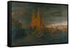 Cathedrale (A Town on a River)-Karl Friedrich Schinkel-Framed Stretched Canvas