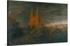 Cathedrale (A Town on a River)-Karl Friedrich Schinkel-Stretched Canvas