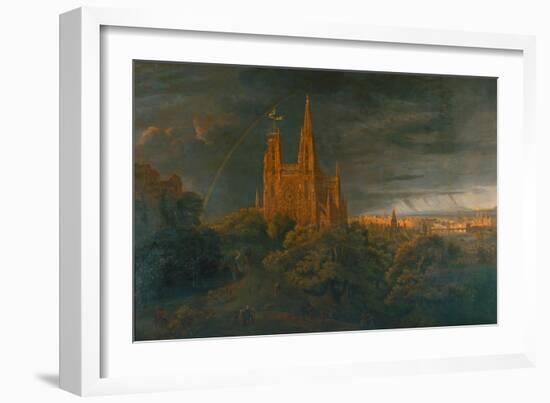 Cathedrale (A Town on a River)-Karl Friedrich Schinkel-Framed Giclee Print