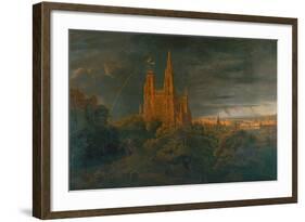 Cathedrale (A Town on a River)-Karl Friedrich Schinkel-Framed Giclee Print