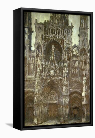 Cathedrale de Rouen-Harmonie Brune-Claude Monet-Framed Stretched Canvas