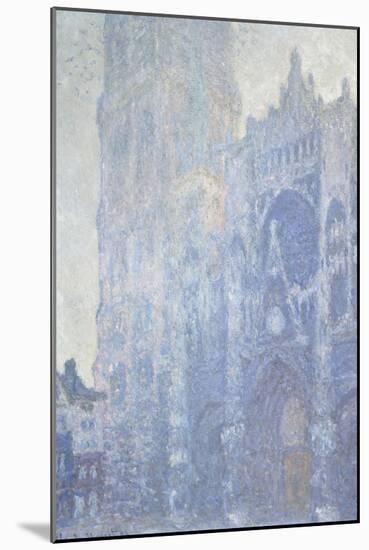 Cathédrale de Rouen. Le portail et la tour Saint-Romain, effet du matin, harmonie blanche-Claude Monet-Mounted Giclee Print