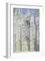 Cathédrale de Rouen, le portail et la tour Saint Romain, plein soleil, harmonie bleue et or-Claude Monet-Framed Giclee Print