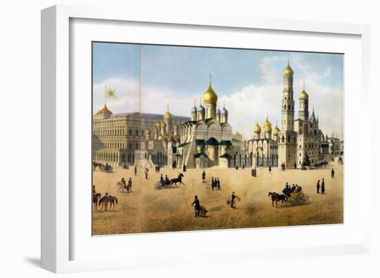 Cathedrals of the Annunciation and the Archangel, from a Panorama of Moscow-Dmitri Indieitzeff-Framed Giclee Print